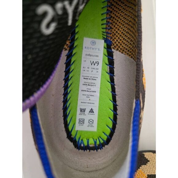 Rothy's The Point in Big Cat yoga comfortable flats animal print W9 - Picture 7 of 8